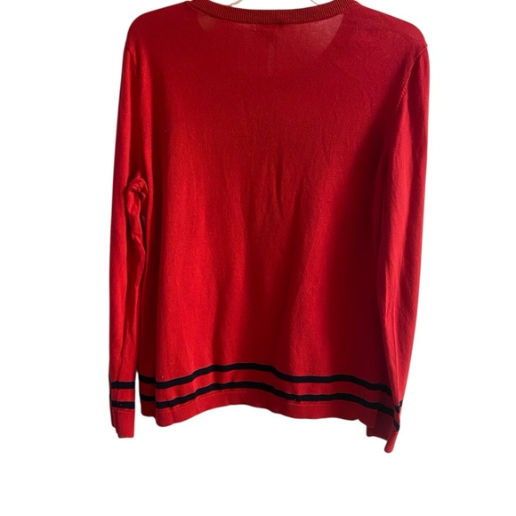 Talbots Red Argyle Crew Neck Sweater large - Picture 2 of 6